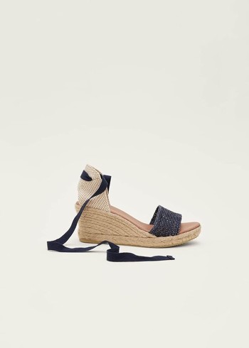 Phase Eight Weave Espadrille Heels Navy Australia | BA5042687